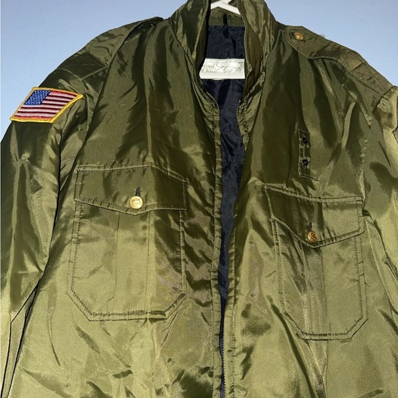 Men’s Medium Wind Champ Army Green Jacket military USA Slick - Picture 2 of 3